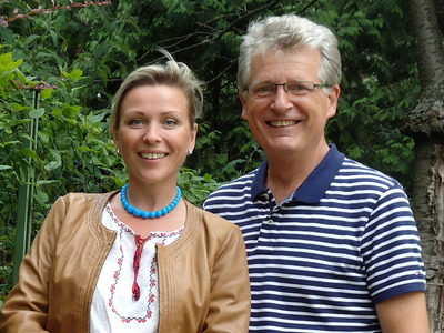 Kateryna Pacher und Gerhard Blaboll beim Radiointerview